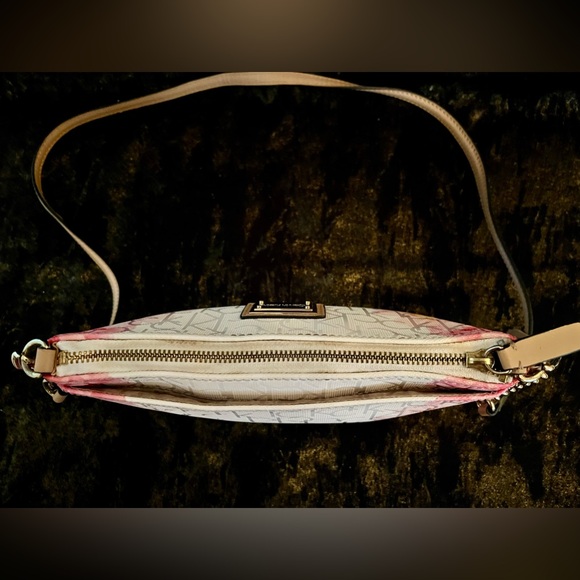 Calvin Klein Floral Embossed Leather Tassel Crossbody Bag 11”x6”x2” - Picture 3 of 7